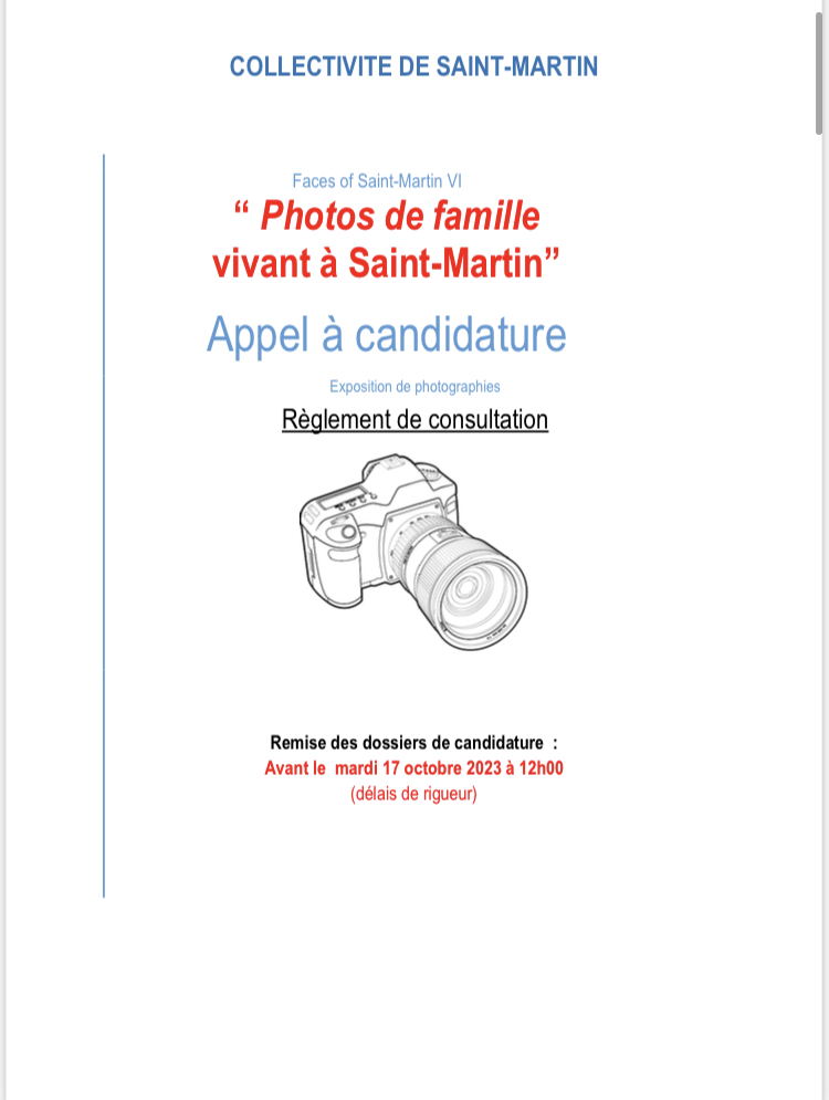 Appel à  candidature Faces of Saint-Martin VI 