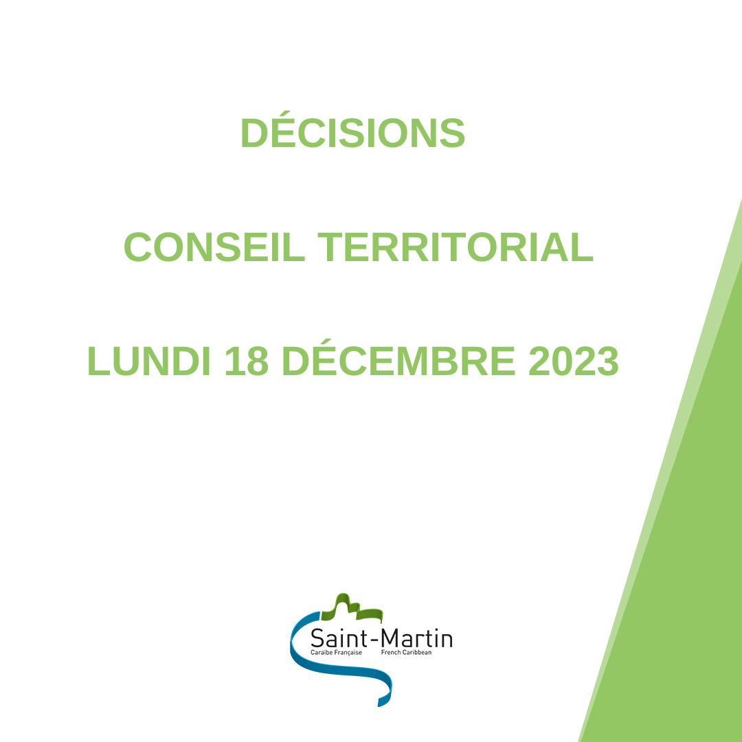 Décisions du conseil territorial du 18 décembre 2023