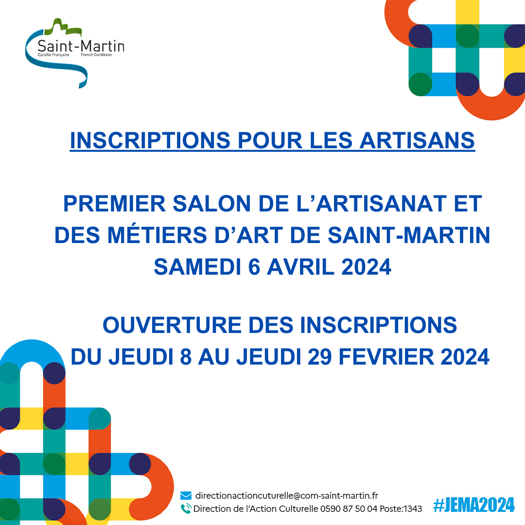 Communiqué de Presse: Inscriptions 1er Salon Artisanat de Saint-Martin