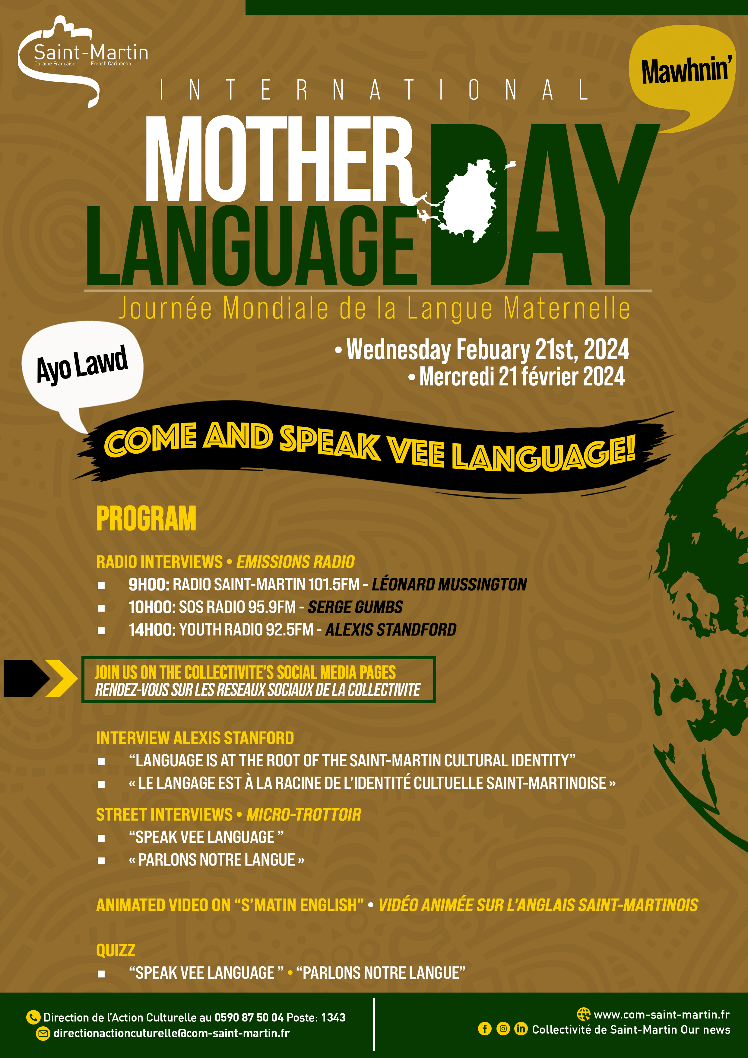 Communiqué de Presse: Journée mondiale de la langue maternelle - Saint-Martin 