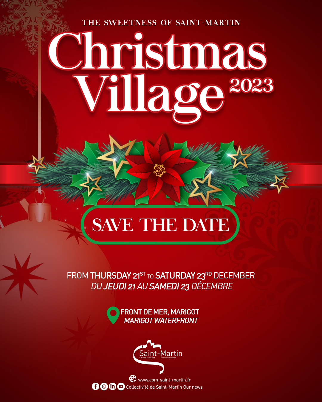 SAVE THE DATE - THE SWEETNESS OF SAINT-MARTIN CHRISTMAS VILLAGE 2023 !
